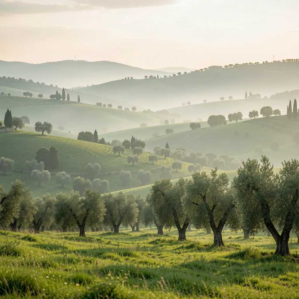 Paisaje del Empordà con olivos centenarios